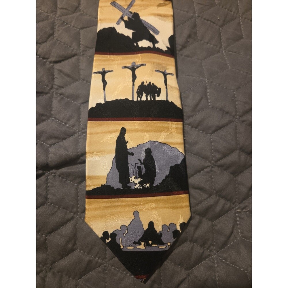 Eagles Wings 100% Silk Christian Necktie Jesus Crucifixion Easter Religious Tie